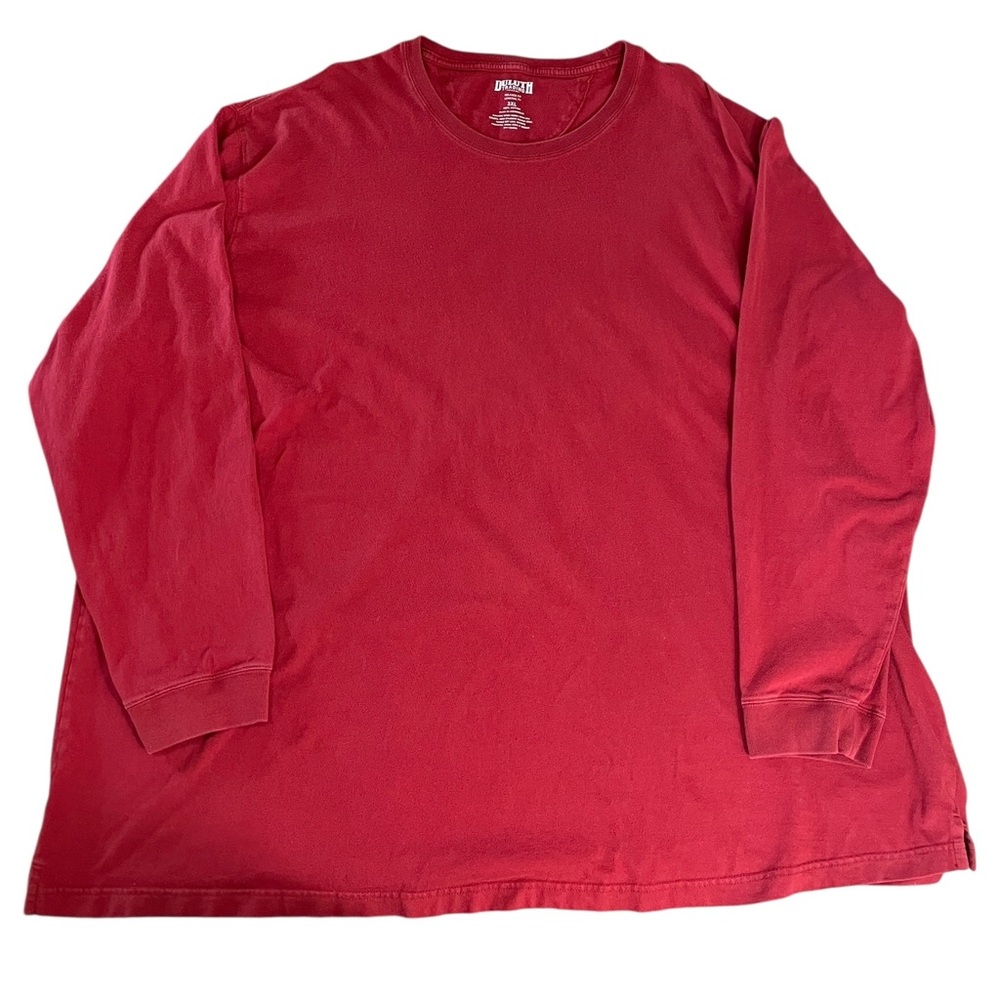 Duluth Trading Co Shirt Mens 3XL Red Longtail T Long Sleeve Relaxed Fit